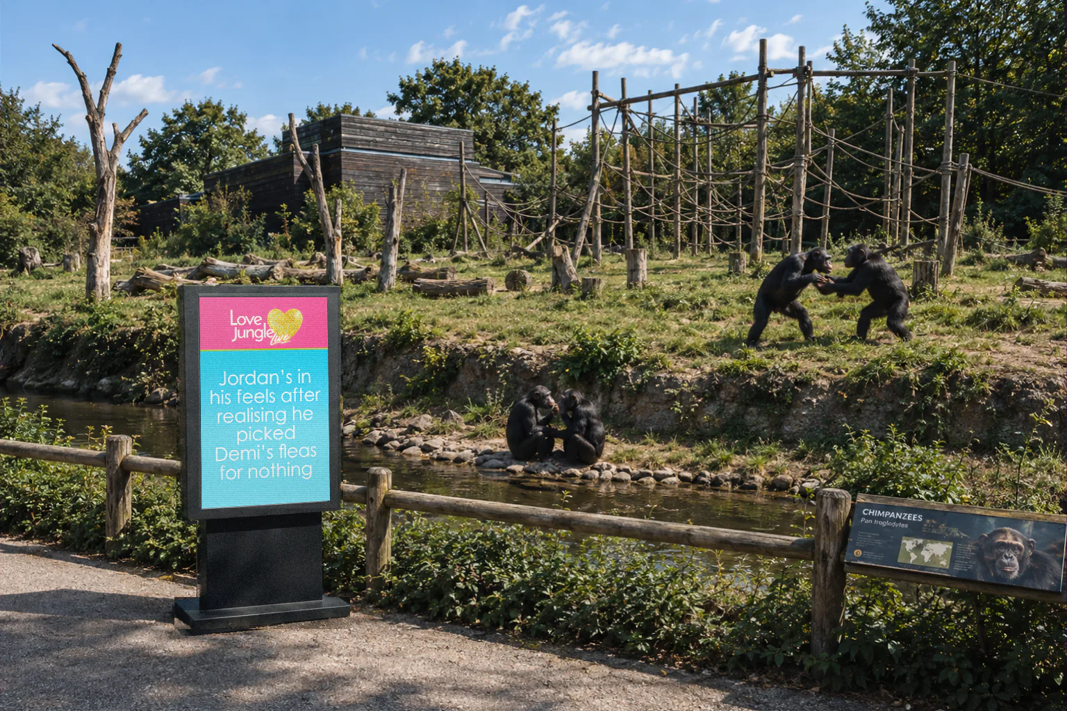 Love Jungle Live screen at the zoo